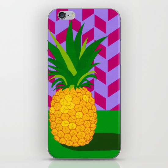 Fruit with Wallpaper pineapple iPhone iPod Skin by The Wallpaper