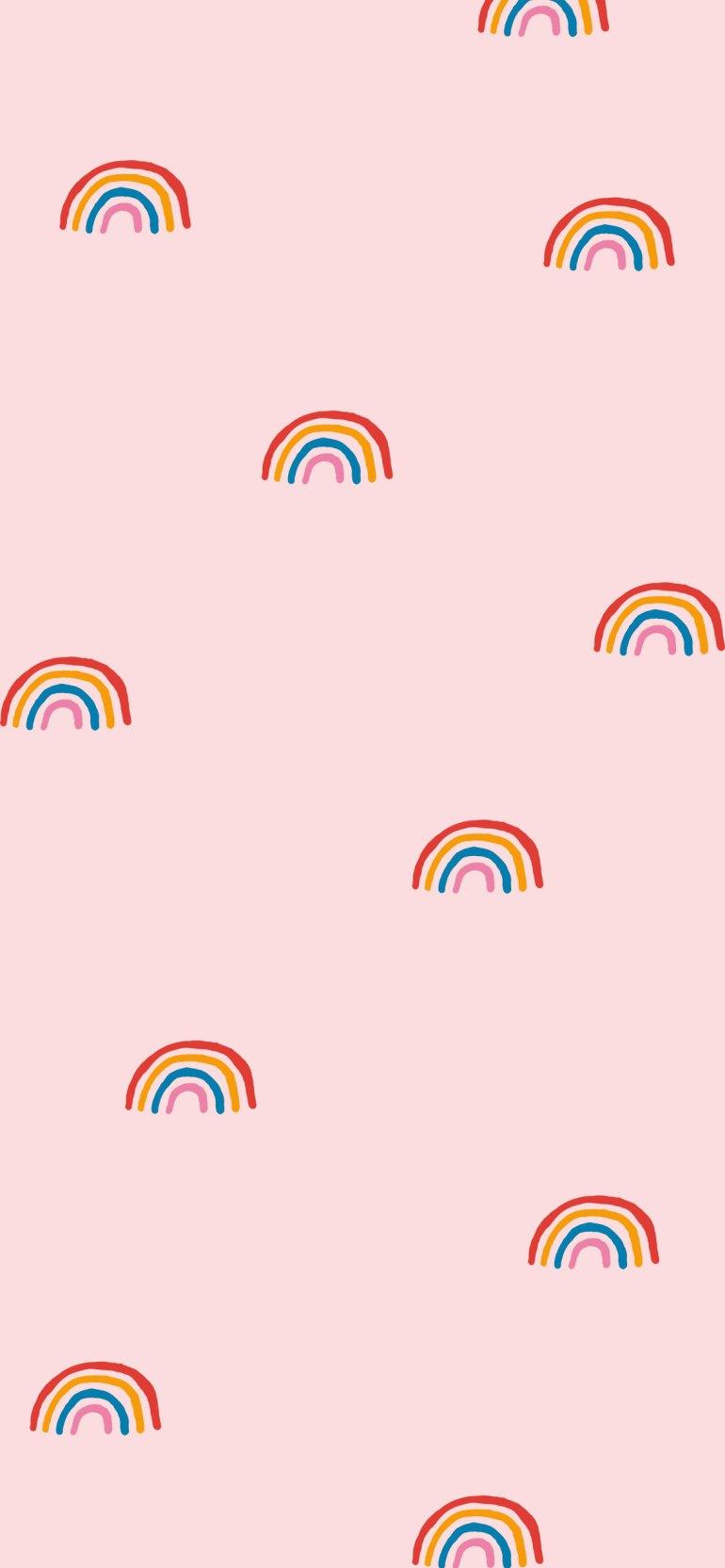 Pink Aesthetic Pictures Rainbow On Background Idea