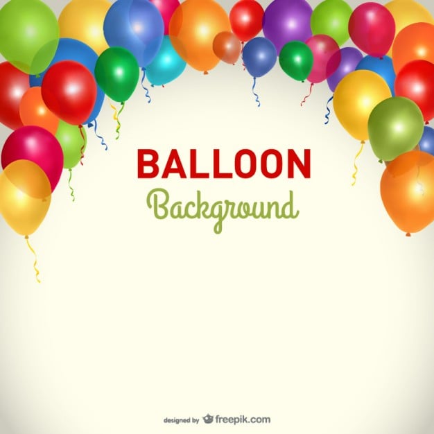 Party background balloons template Vector Free Download