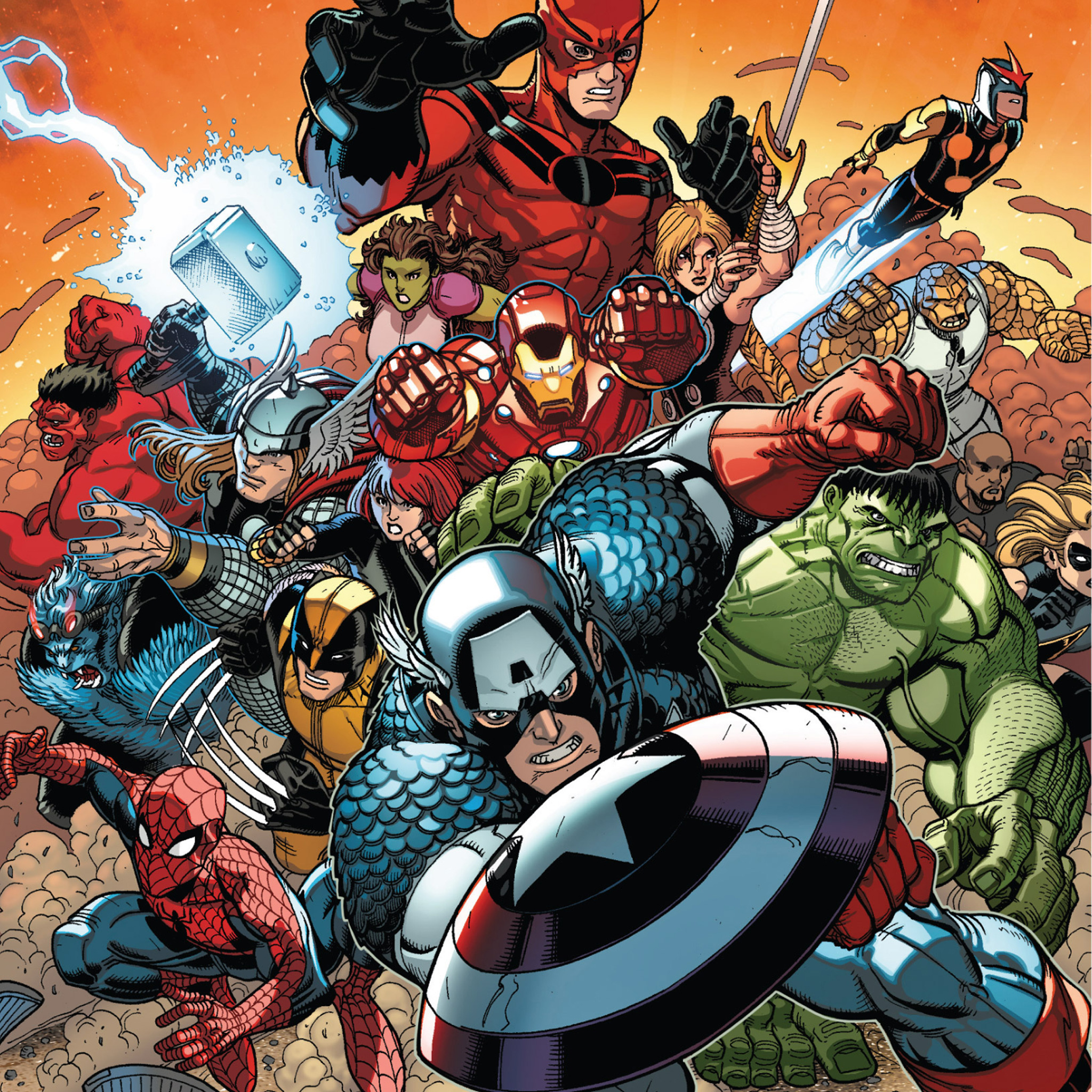 Avengers iPad Wallpaper Laser Time