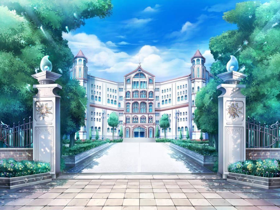 Anime School Scenery Wallpaper