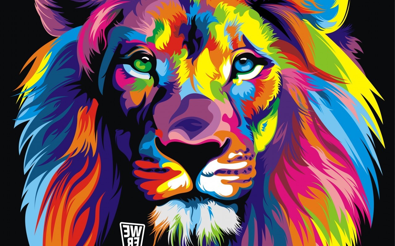 lion Colorful Abstract Wallpapers HD Desktop and Mobile
