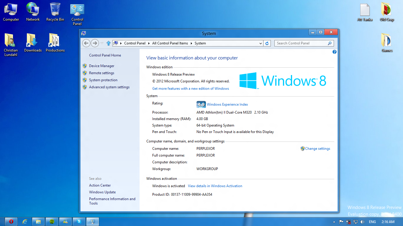 Windows 8 Release Preview Theme by VikmarpuS Design TM 1366x768