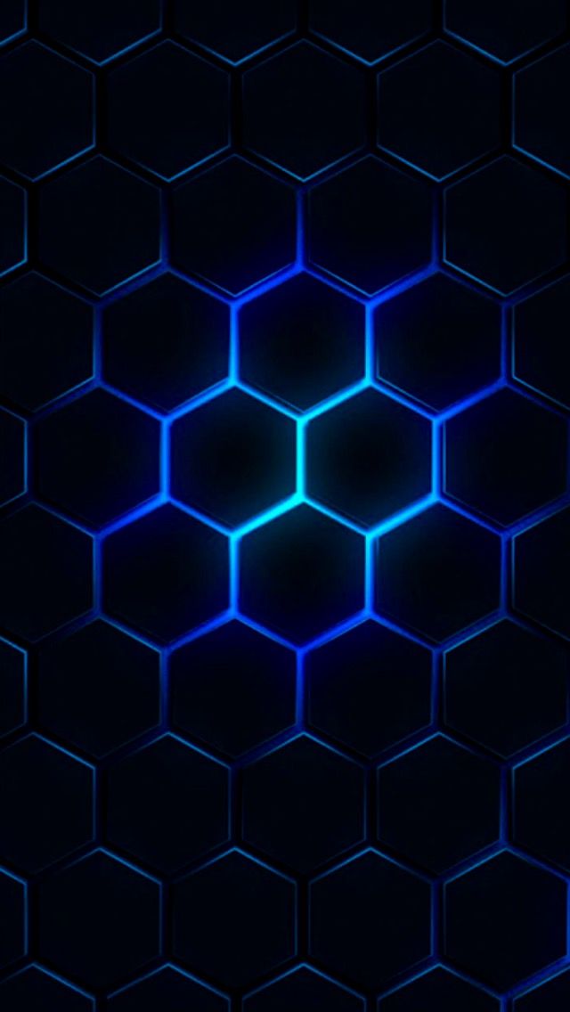 Blue Glow Black Geometric Wallpaper And
