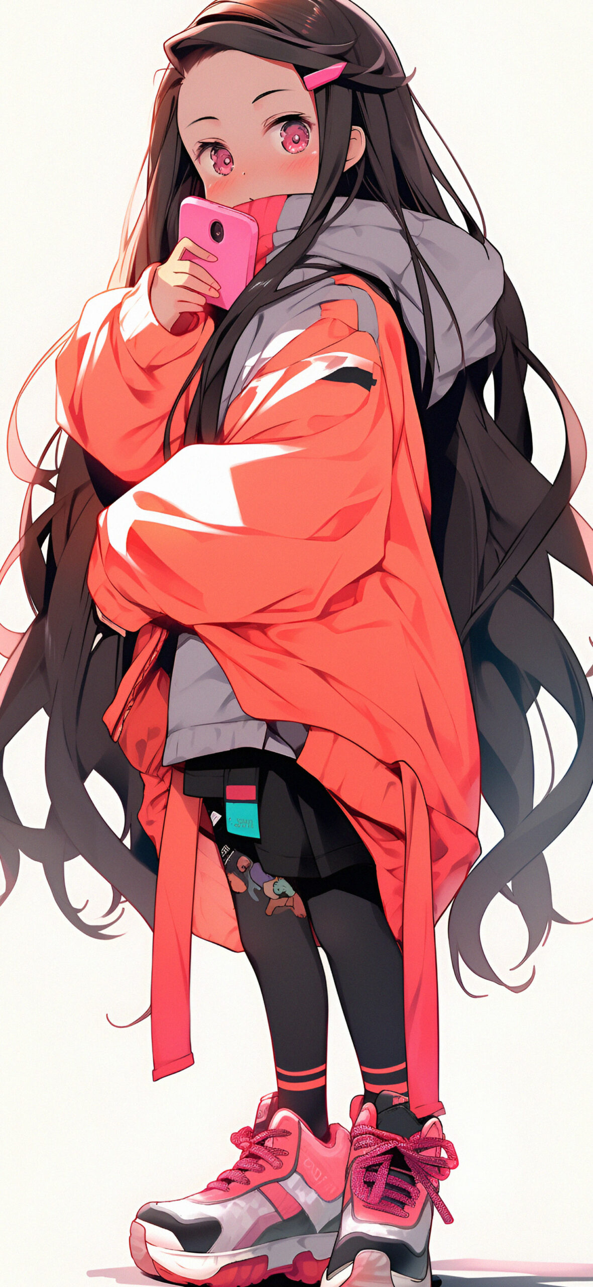 Hypebeast Nezuko With Phone Wallpaper