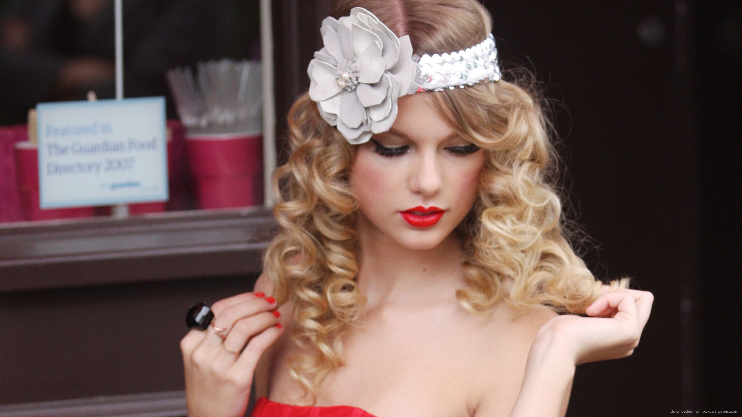 Taylor Swift Red Wallpaper Dress