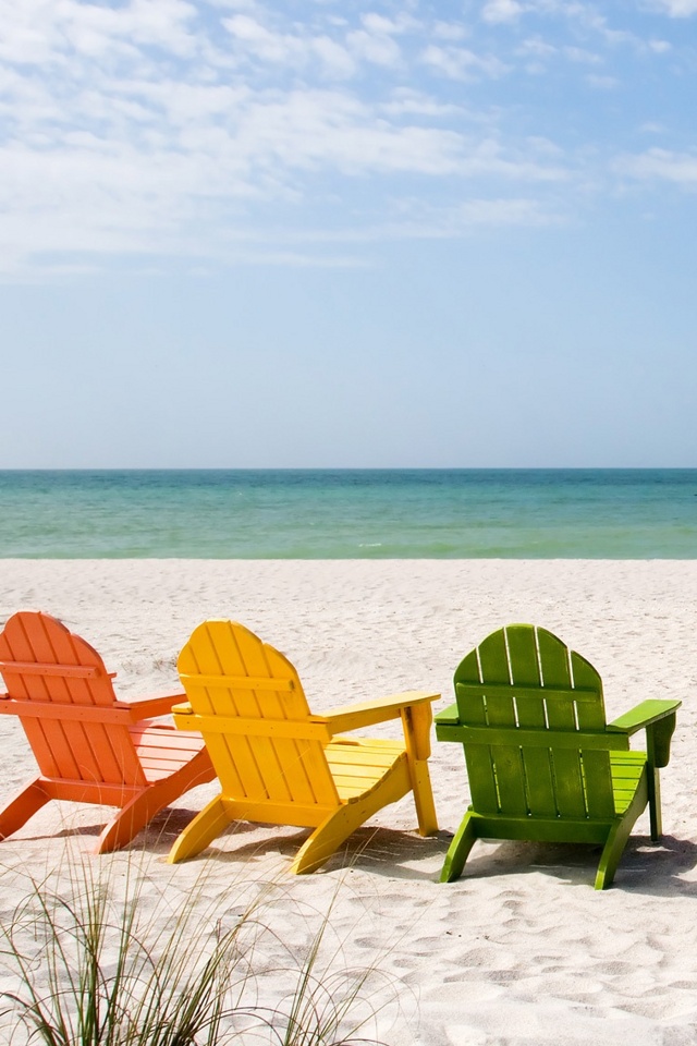 Beachchair Nature Background For Your iPhone