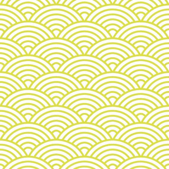 Removable Wallpaper Scalloped Fish Scale Print Citron On