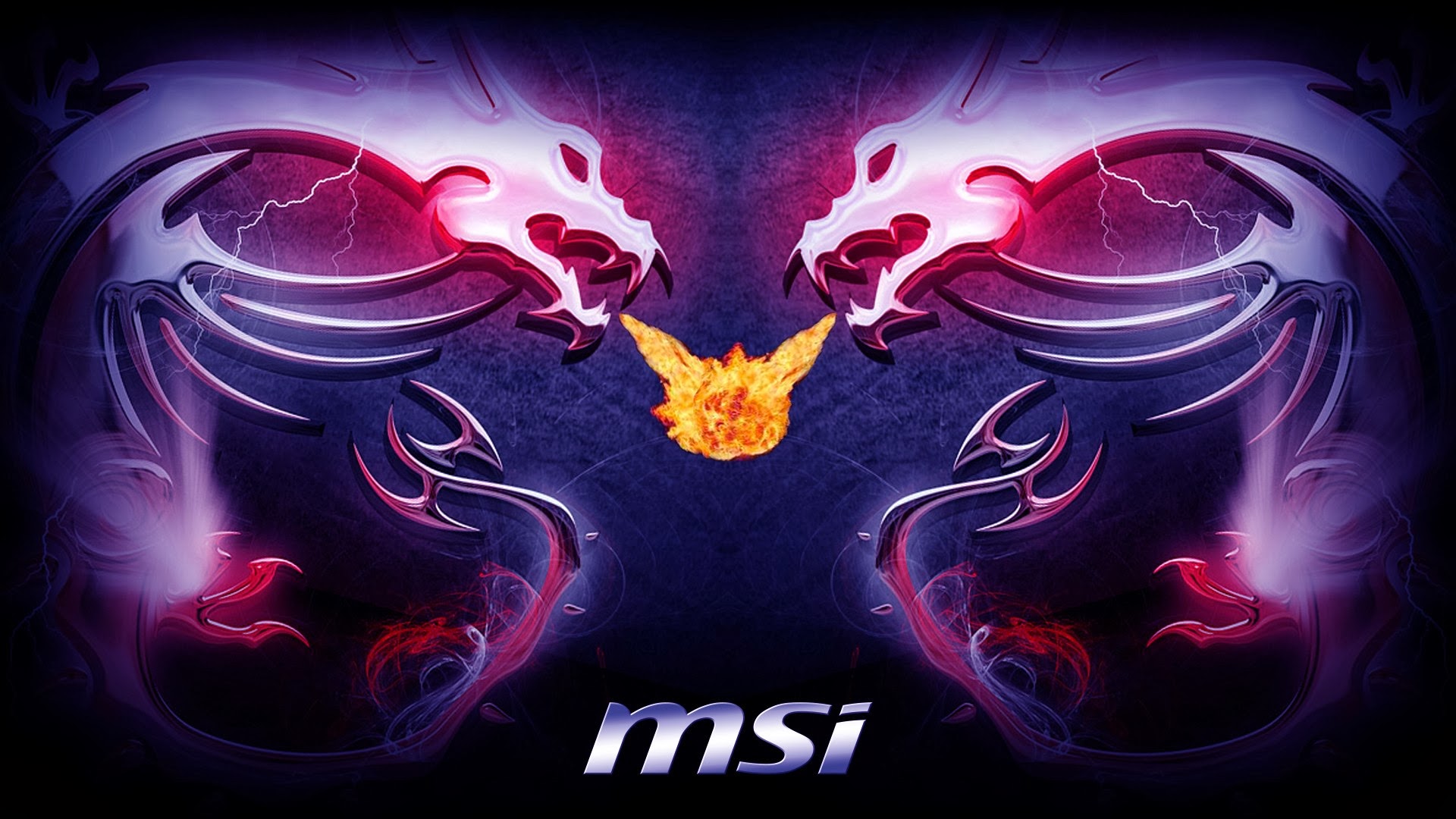 Purple Fire Dragon Msi Logo Breath
