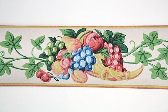 Full Vintage Wallpaper Border Trimz Fruit Cornucopia With Ivy Kit