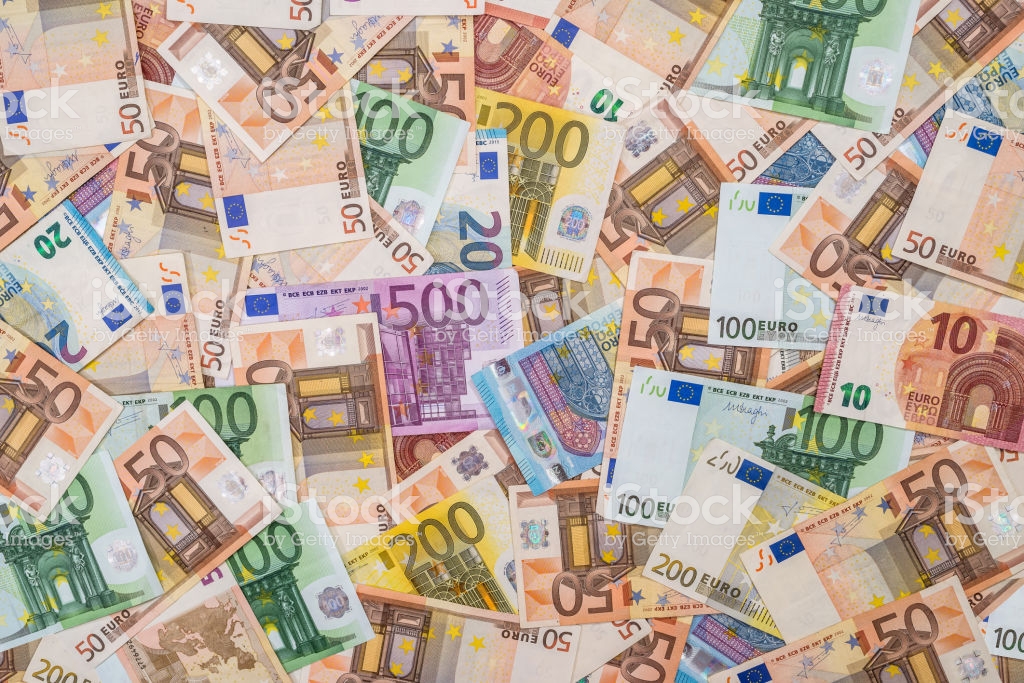 Pile Of Euro Banknotes As Background Stock Photo Image