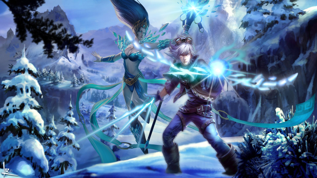 League Of Legends Wallpaper Ezreal And Janna By Rilloseiryu On