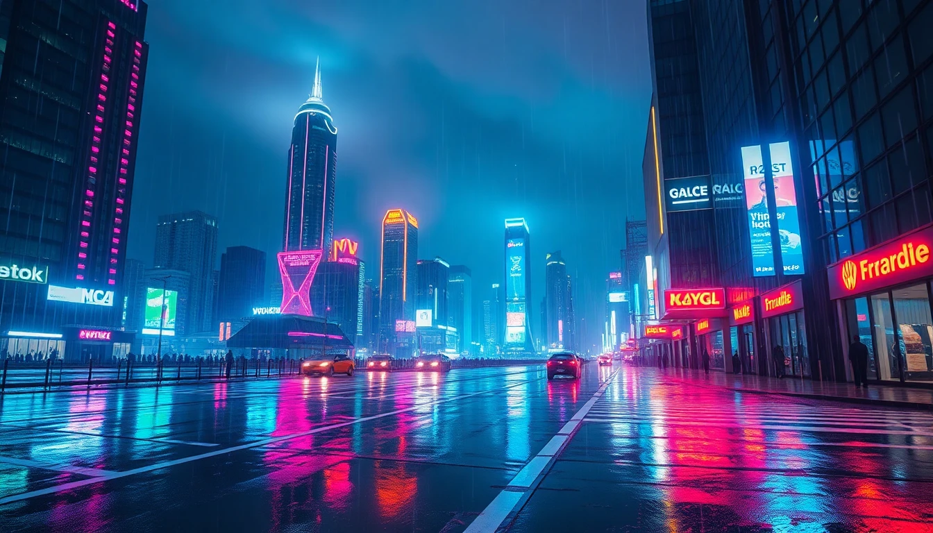 4k Neon Rain Wallpaper