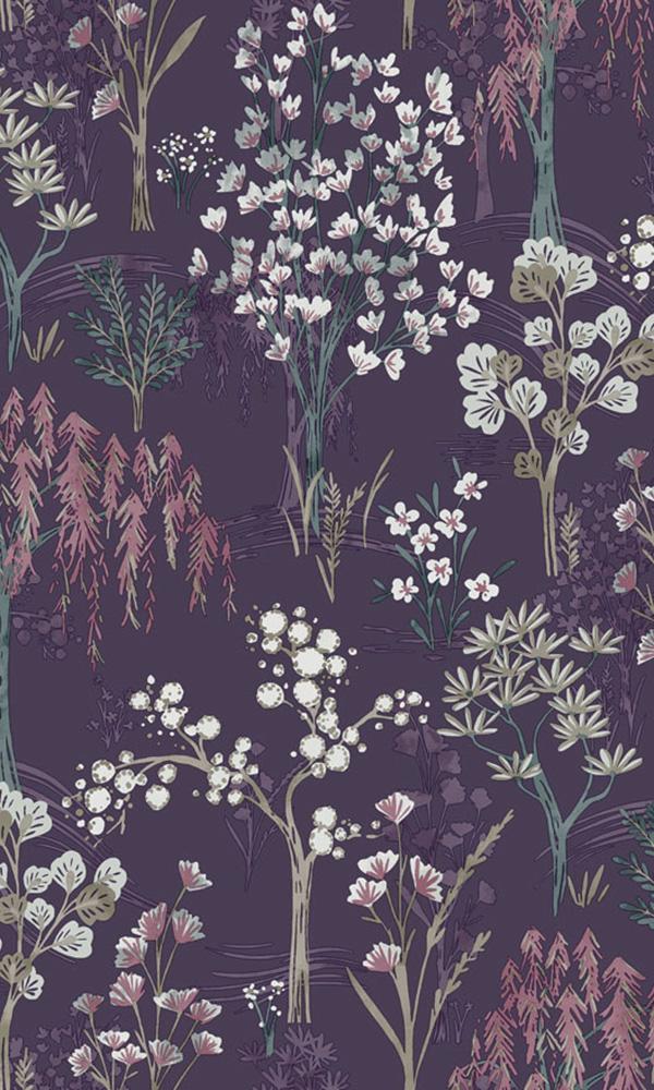 Floral Powder Room Wallpaper Whimsical Botanicals
