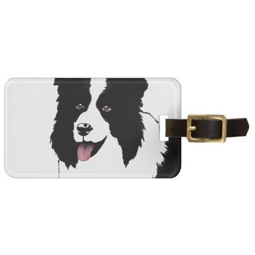 Customize Text Background Color Bag Tag Border Collie