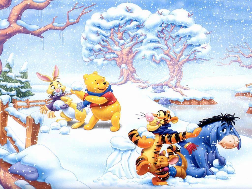 Winnie The Pooh Winter Scene New Cartoons MySpace Wallpaper   Blicer