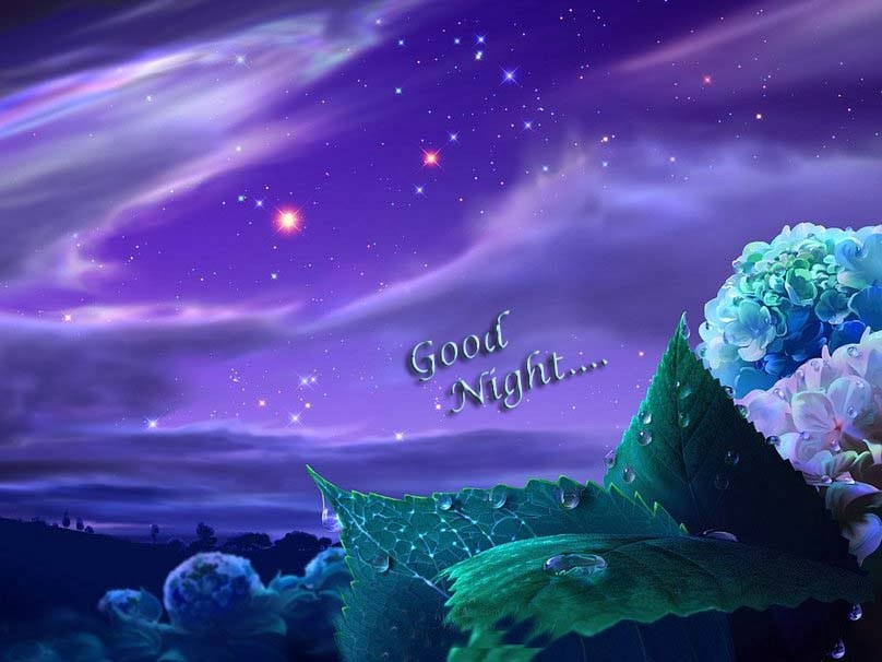 Good Night Purple Sky Wallpaper
