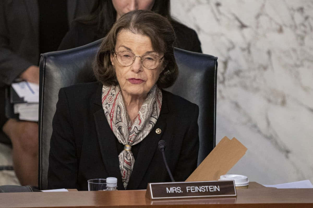 Senator Dianne Feinstein Delivering A Speech Wallpaper