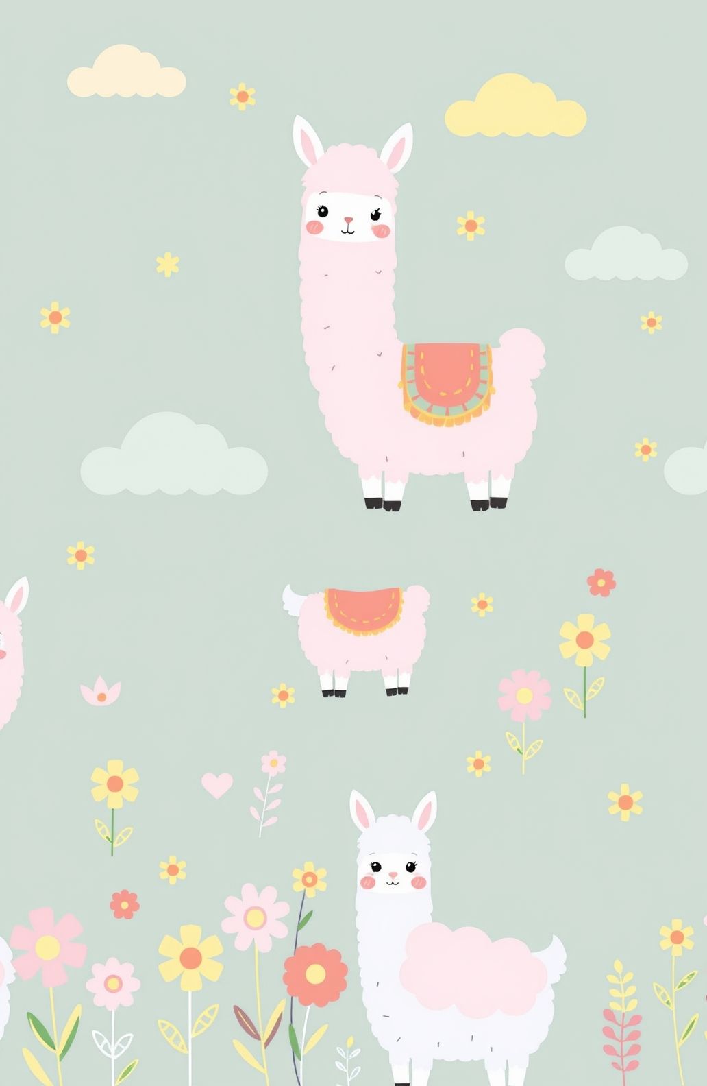 Kawaii Llama Wallpaper