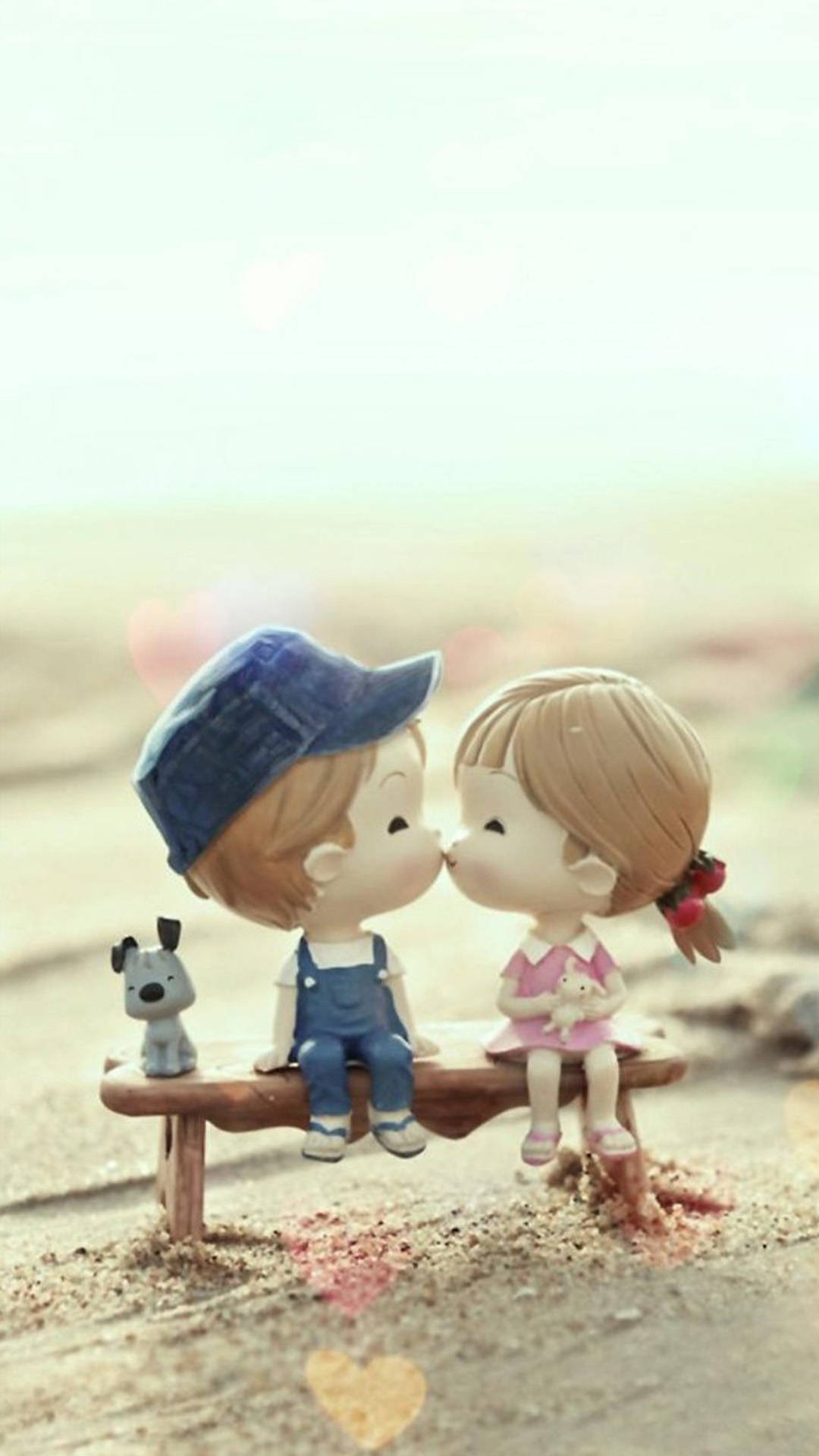 Cute Couple Cartoon Wallpaper