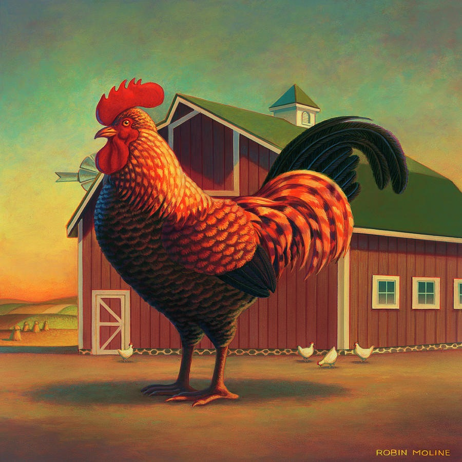 Rooster Cartoon Image Painting Product