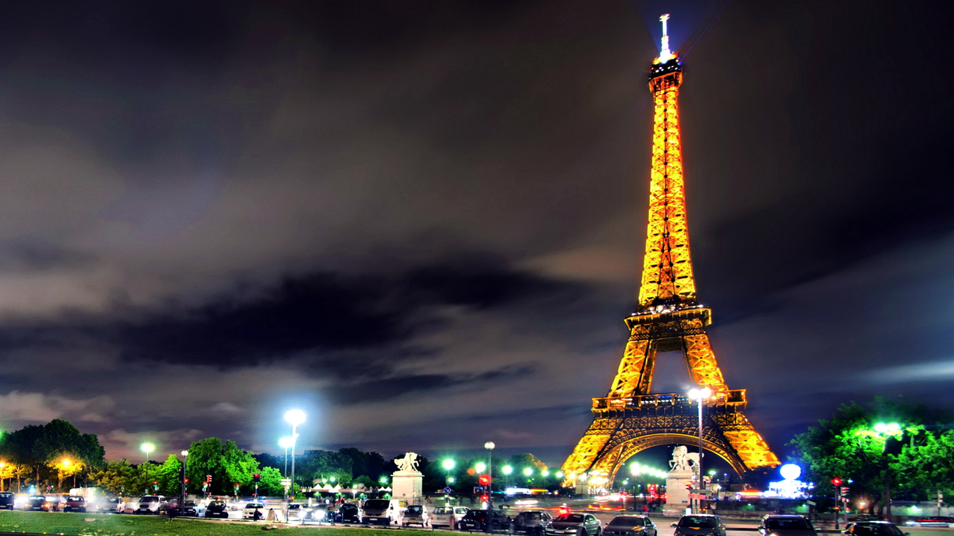 Eiffel Tower Lights At Night Wallpaper Travel HD