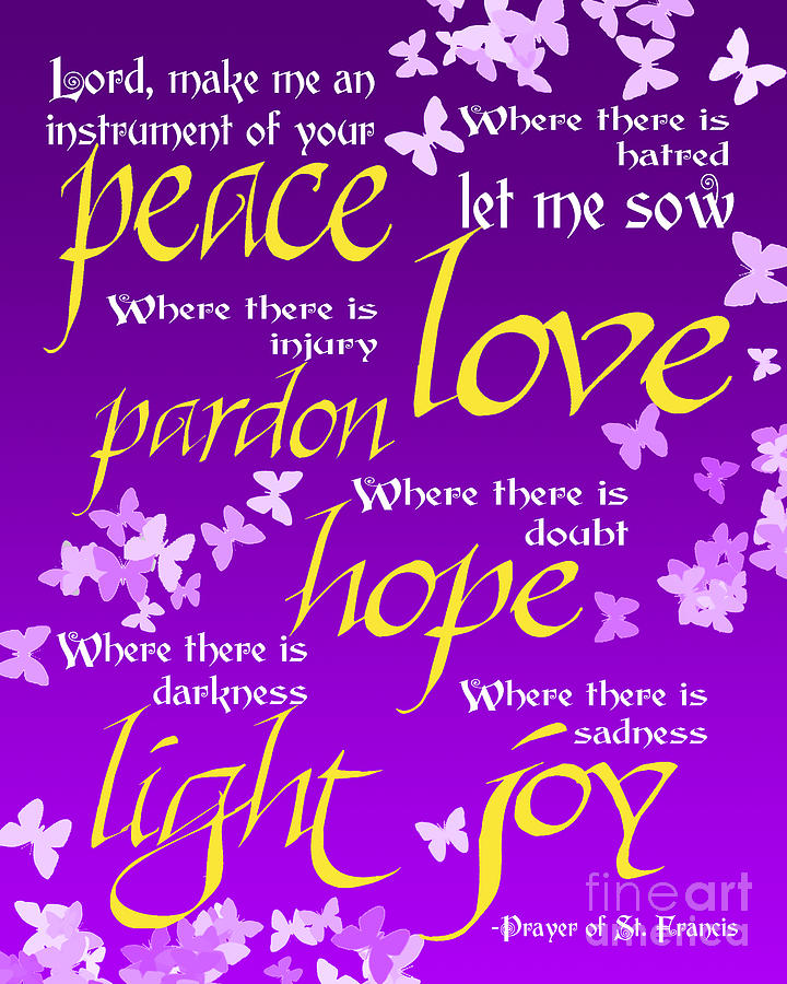 Background Digital Art Prayer Of St Francis Purple Fine