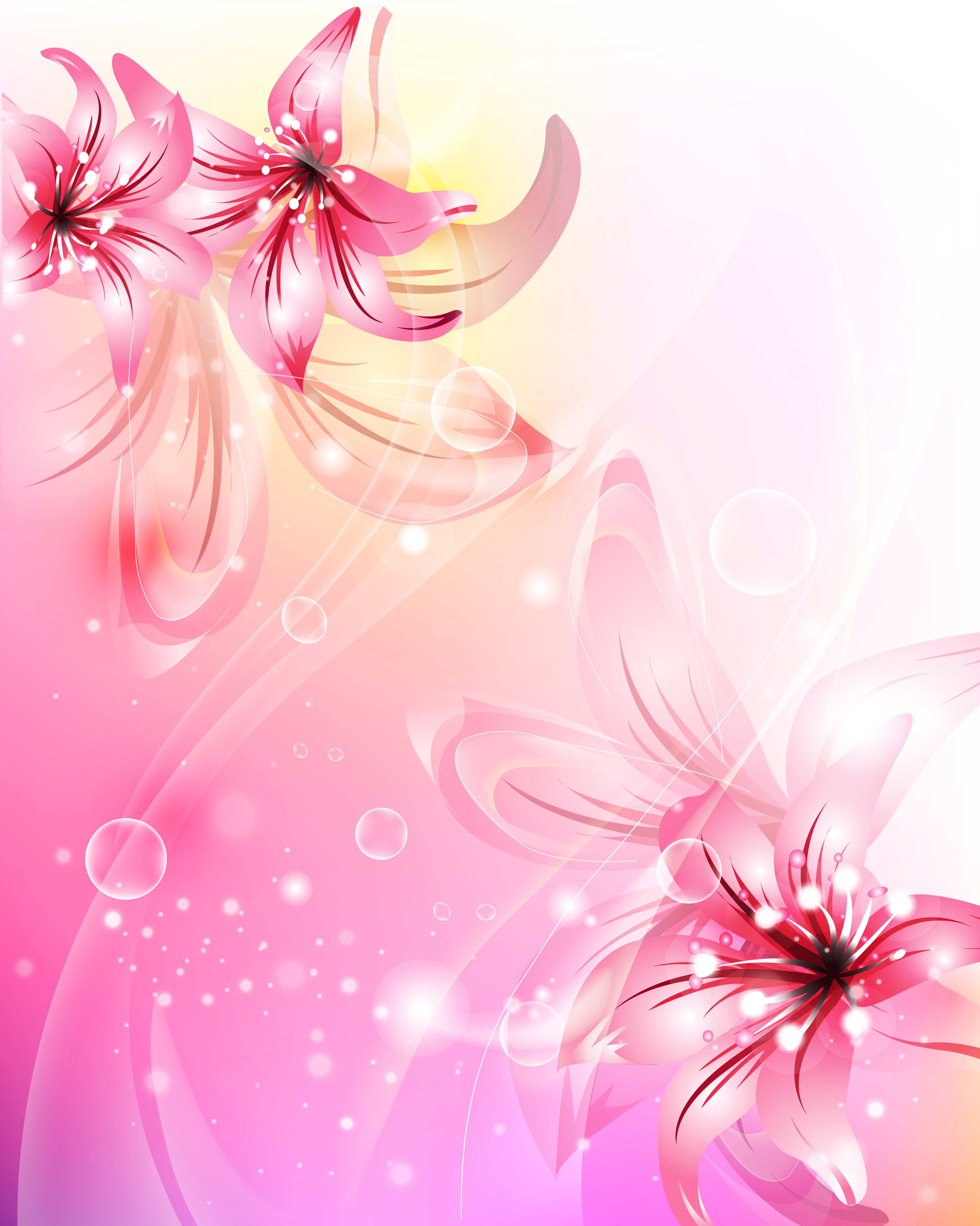 Pink Flowers Background Photo HD Wide Wallpaper Of