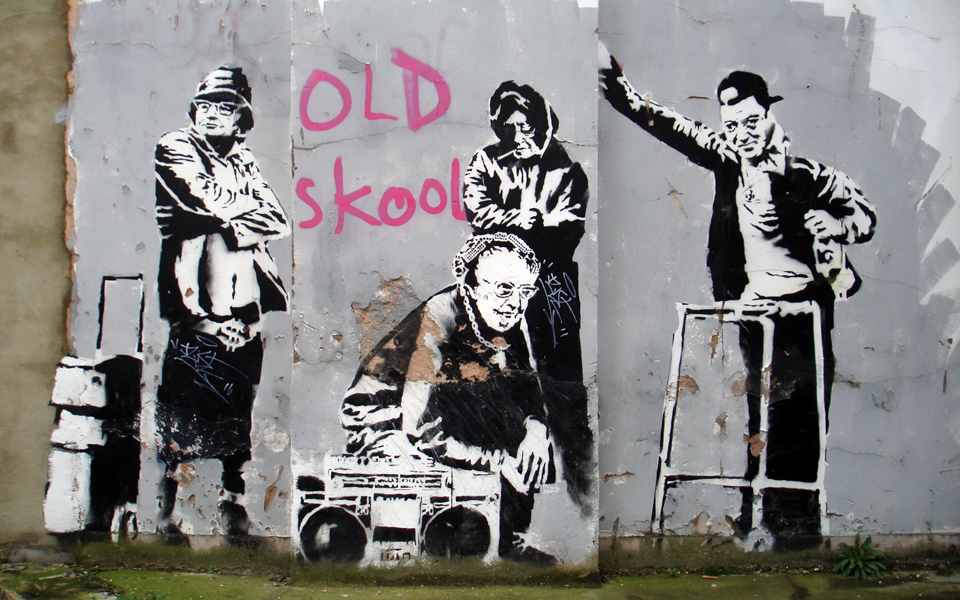 Old Skool Wallpaper Banksy Art