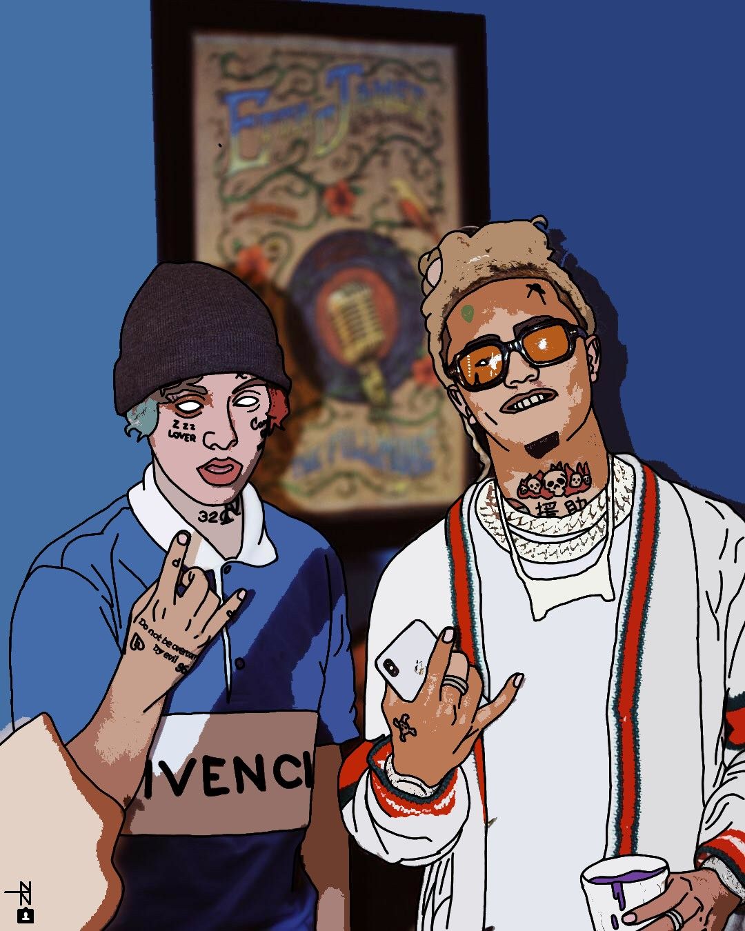 Lil Xan And Pump In Rapper Art