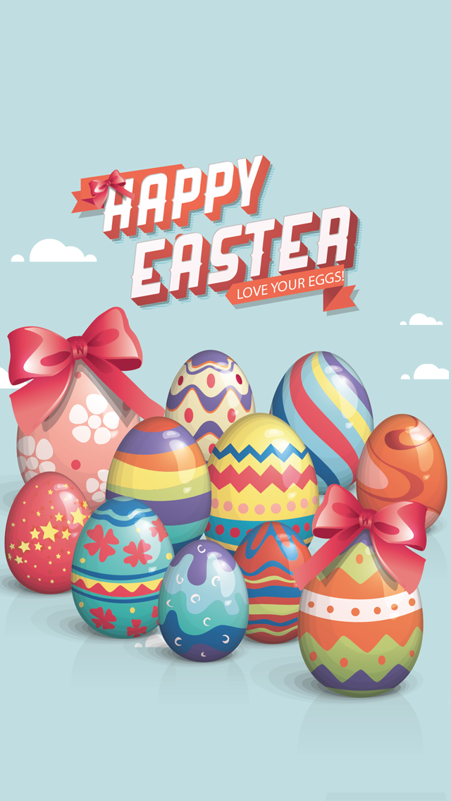 Happy Easter Eggs Illustration 2 iPhone 5 Wallpaper HD   Free