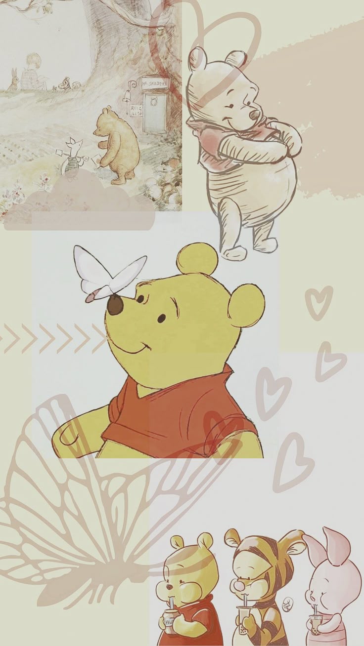 Winnie The Pooh And Her Friends Are Depicted In This Cartoon Character Wallpaper