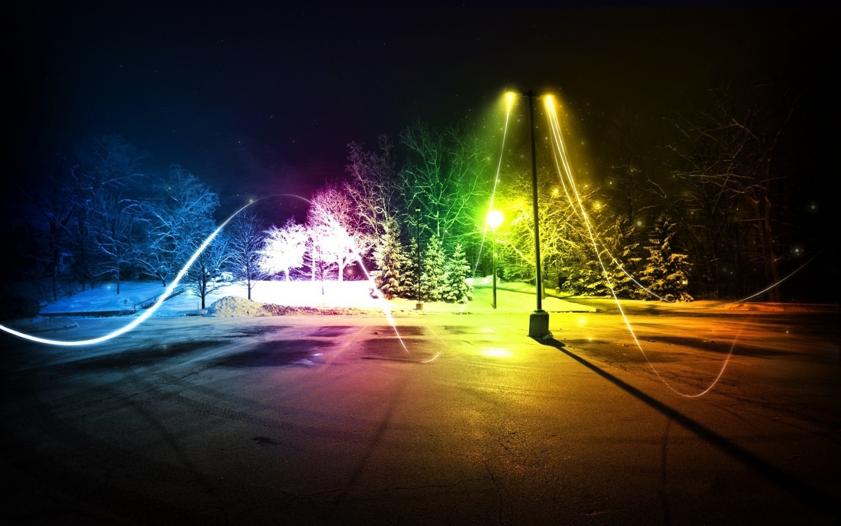 Colorful City Lights 1680x1050