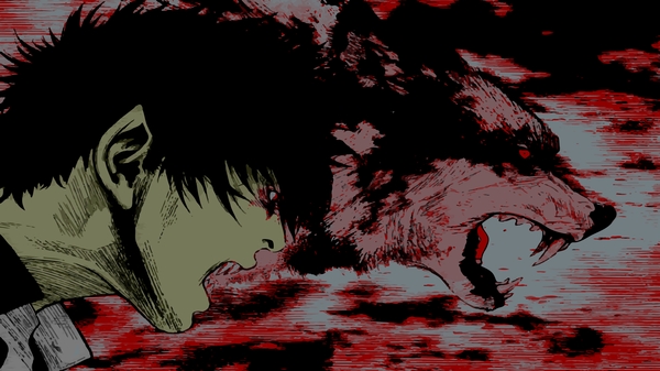 Anime Manga Anger Black Background Red Hair Wolf Guy