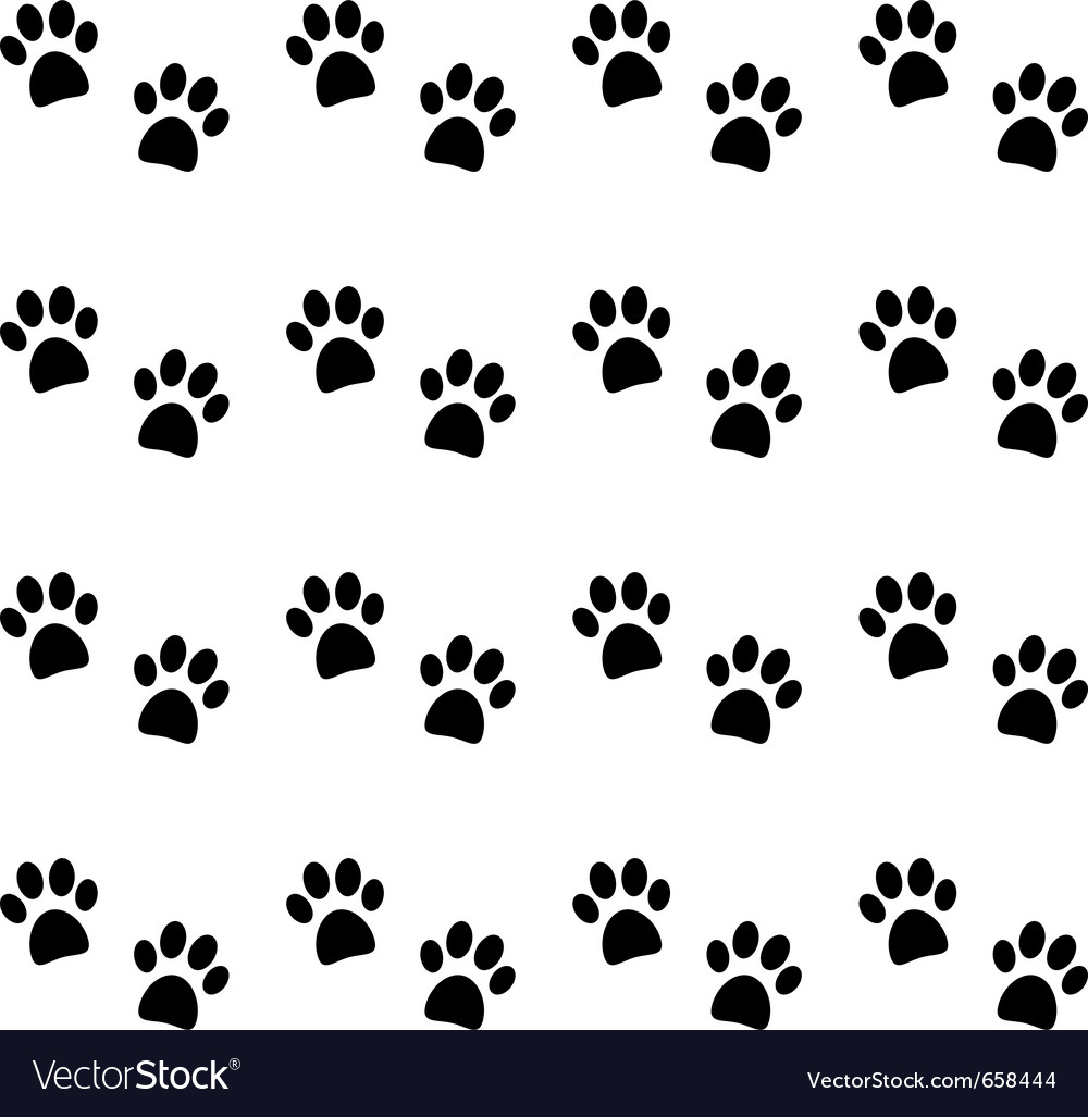 Background With Black Paw Prints Royalty Vector Image