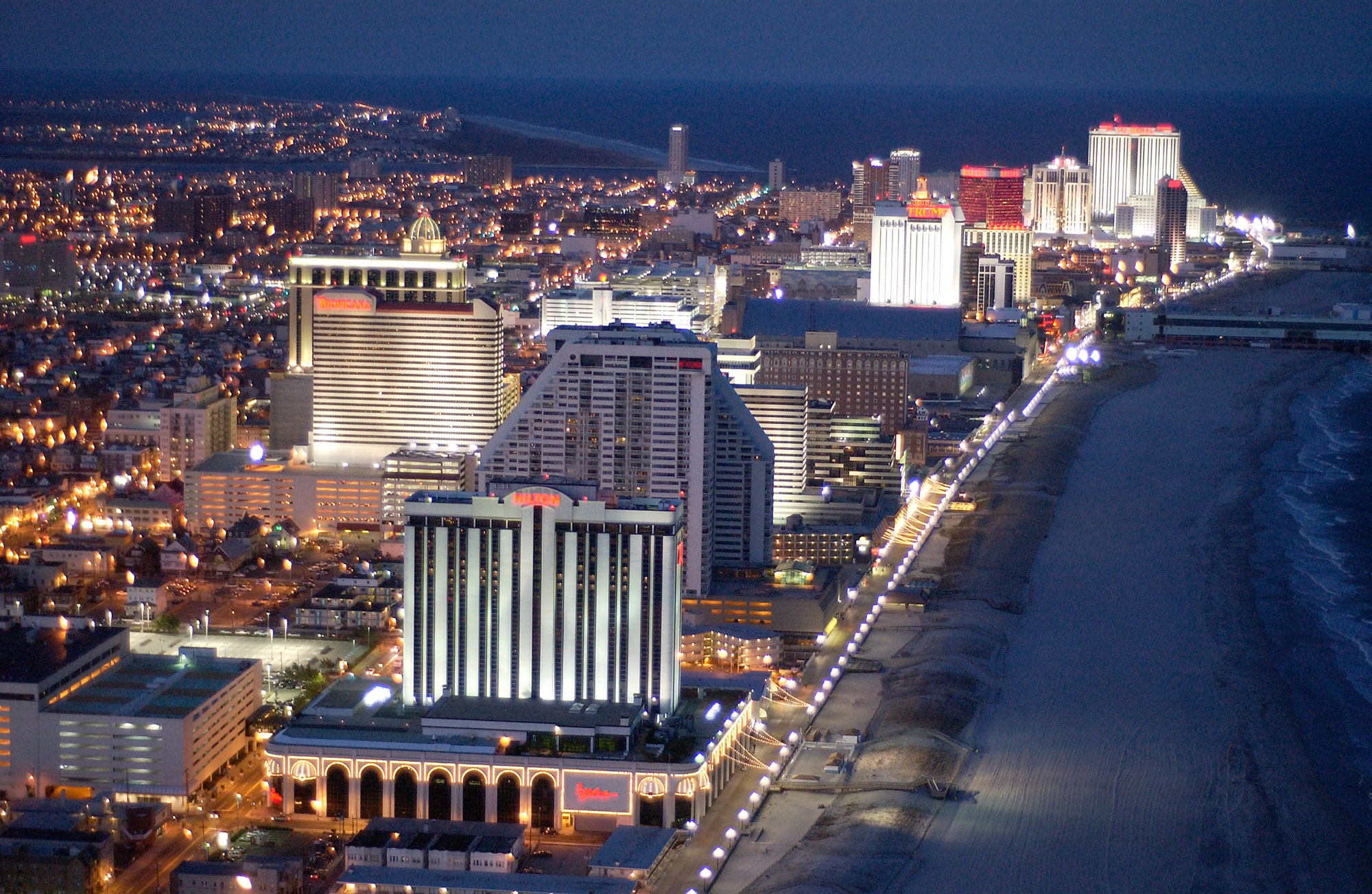 Atlantic City At Night HD Wallpaper Background Image