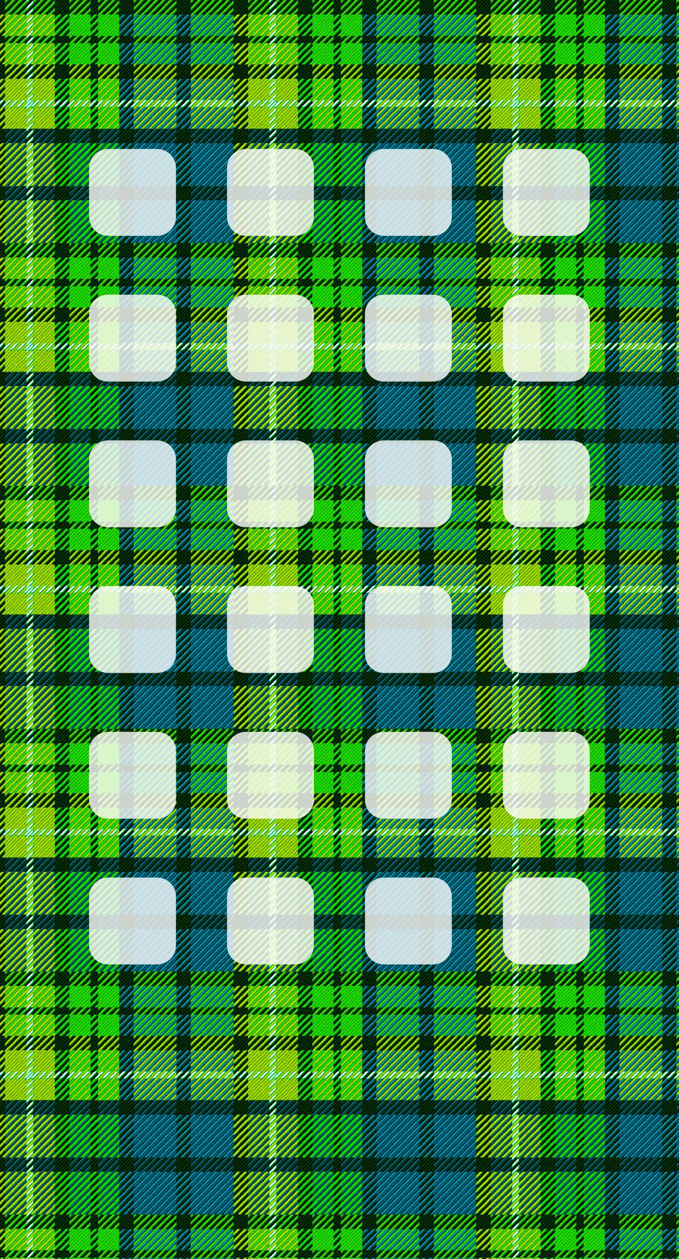 Check Pattern Green Shelf Wallpaper Sc iPhone7plus