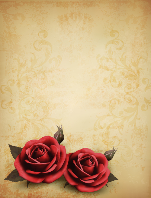 Showing Gallery For Vintage Rose Background