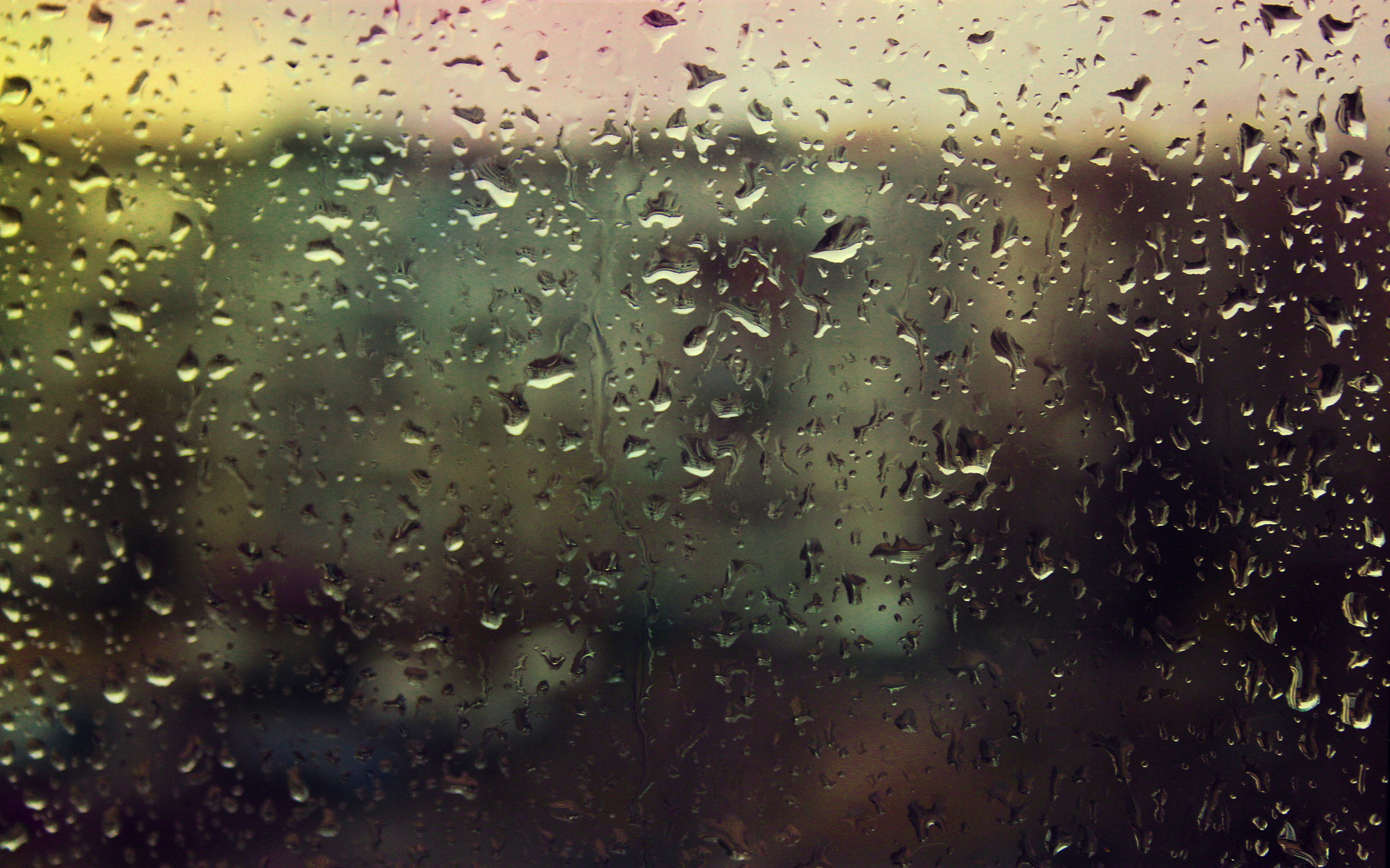 Wallpaper Rain Drops Window Glass HD Desktop