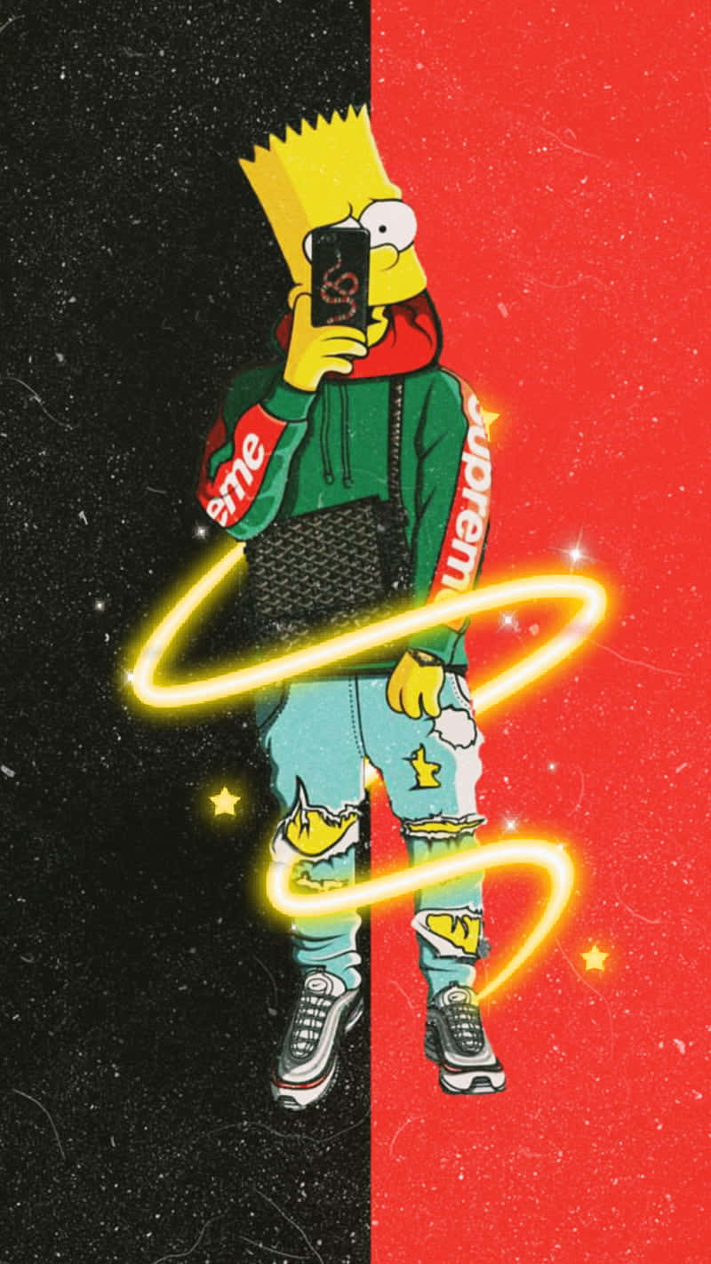 Homer Simpson Stays Fresh In The Dope Simpsons World Wallpaper