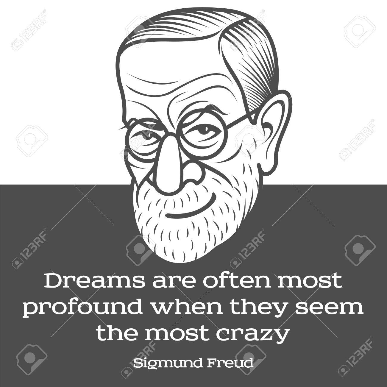 Vector Cartoon Caricature Portrait Of Sigmund Freud