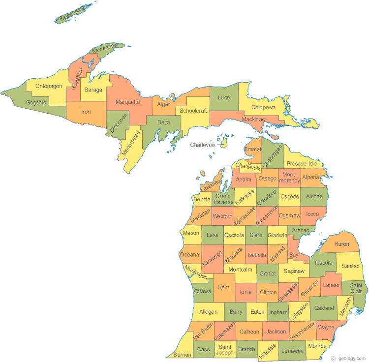 michigan county maps topography michigan county maps with township and