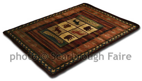 Free Download And Bear Lodge Area Rug Rustic Log Cabin 8 X 11