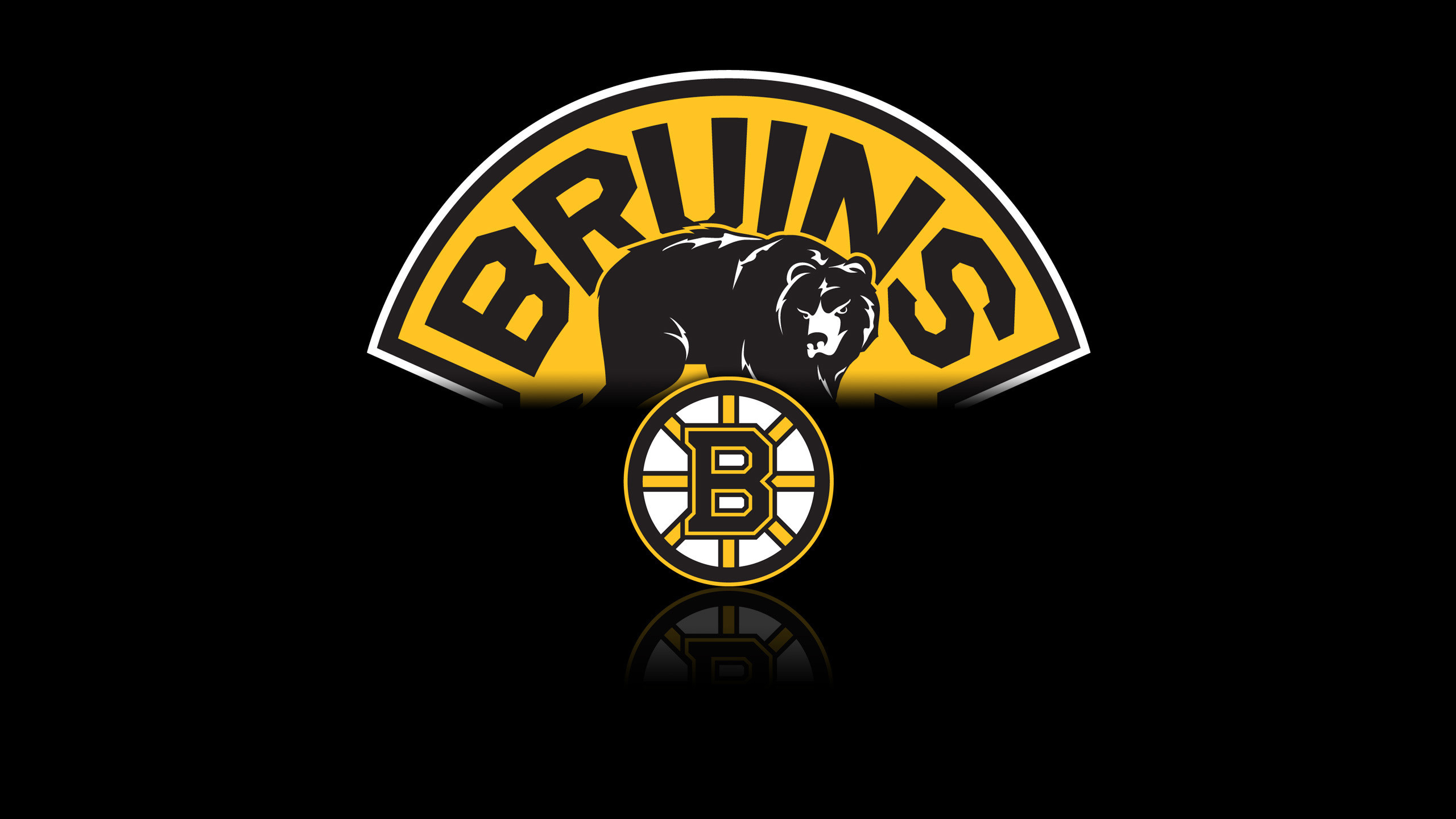 Nhl Boston Bruins Logo Black Wallpaper In Hockey