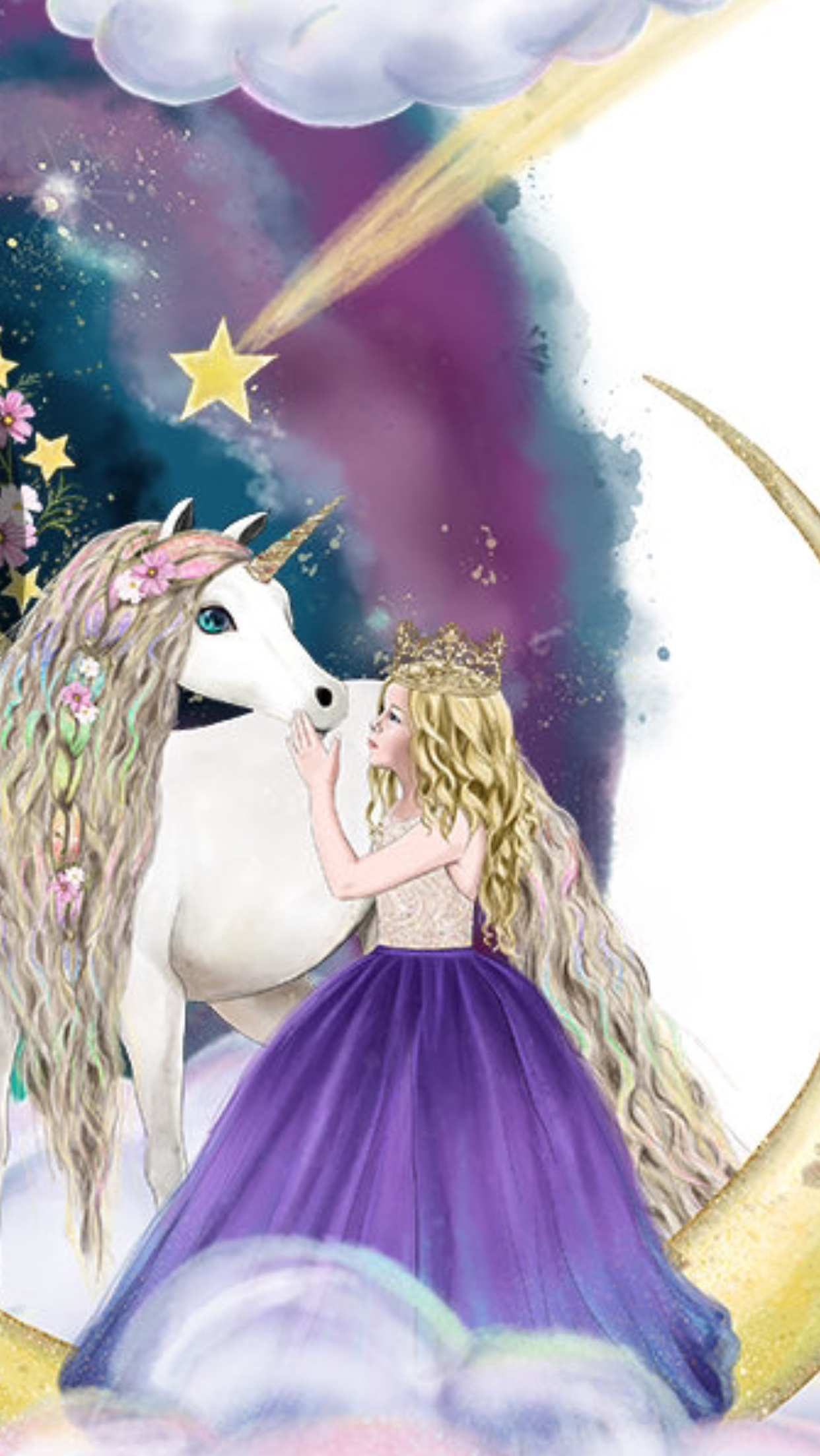 Unicorn And Princess Dibujos Arte De Viol N Reino