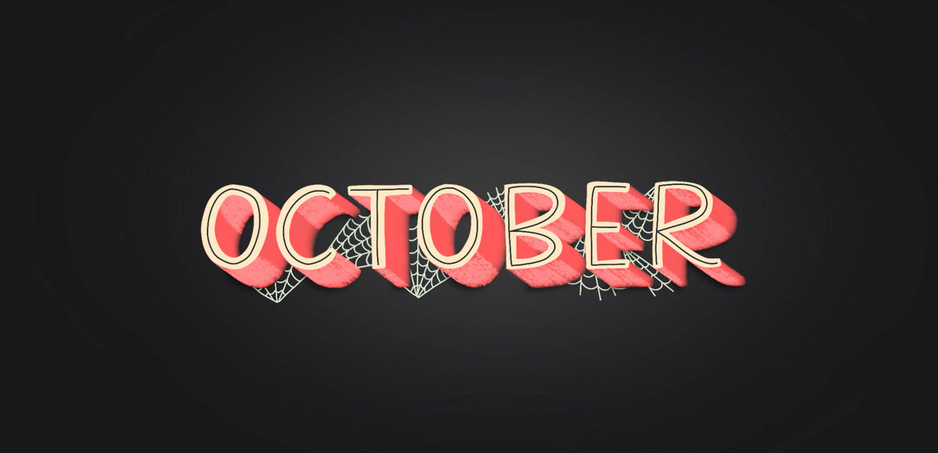 Spooky Pink Hello October Wallpaper