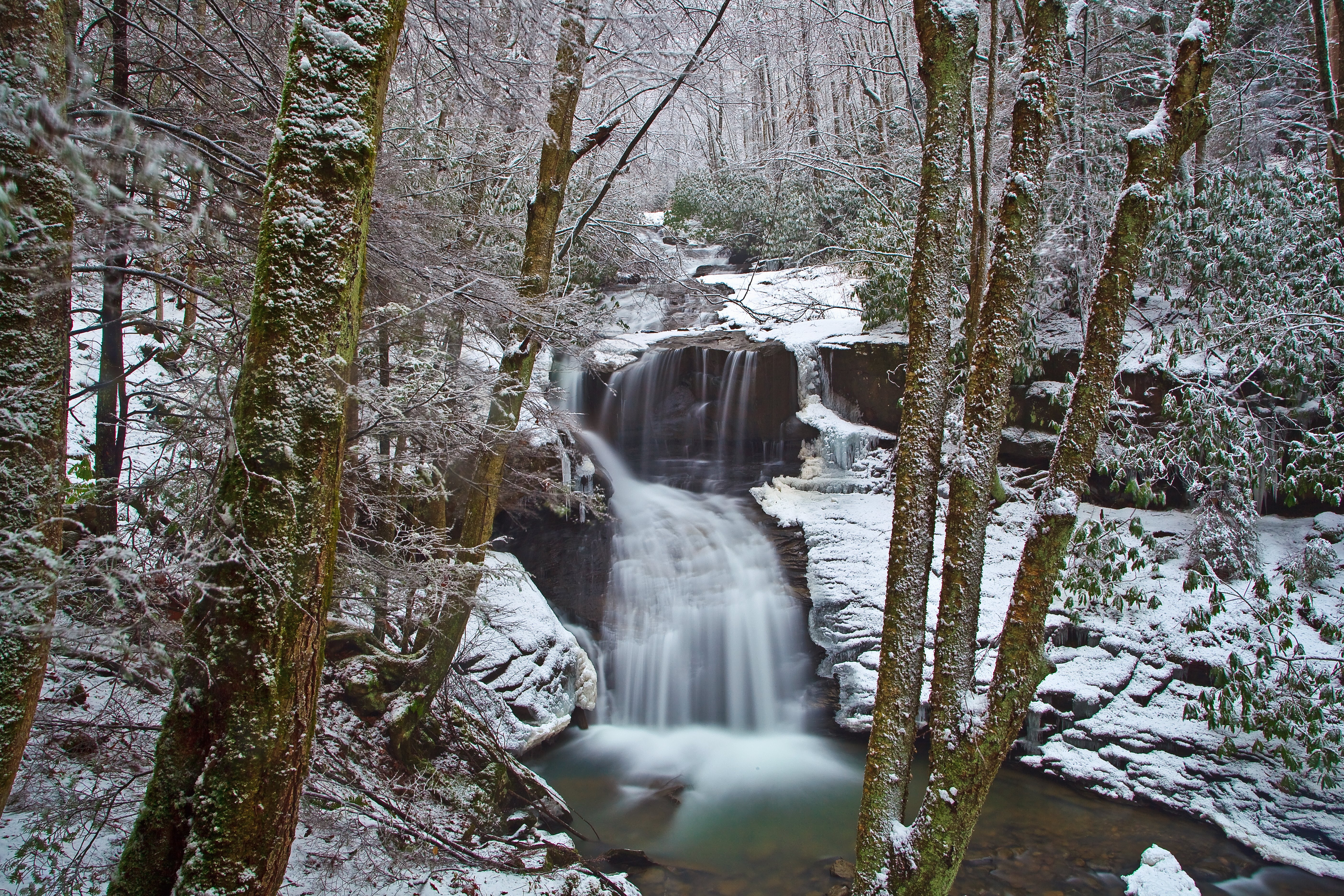 Snowy Winter Wv Ravine Waterfall Waterfalls Nature Pictures By