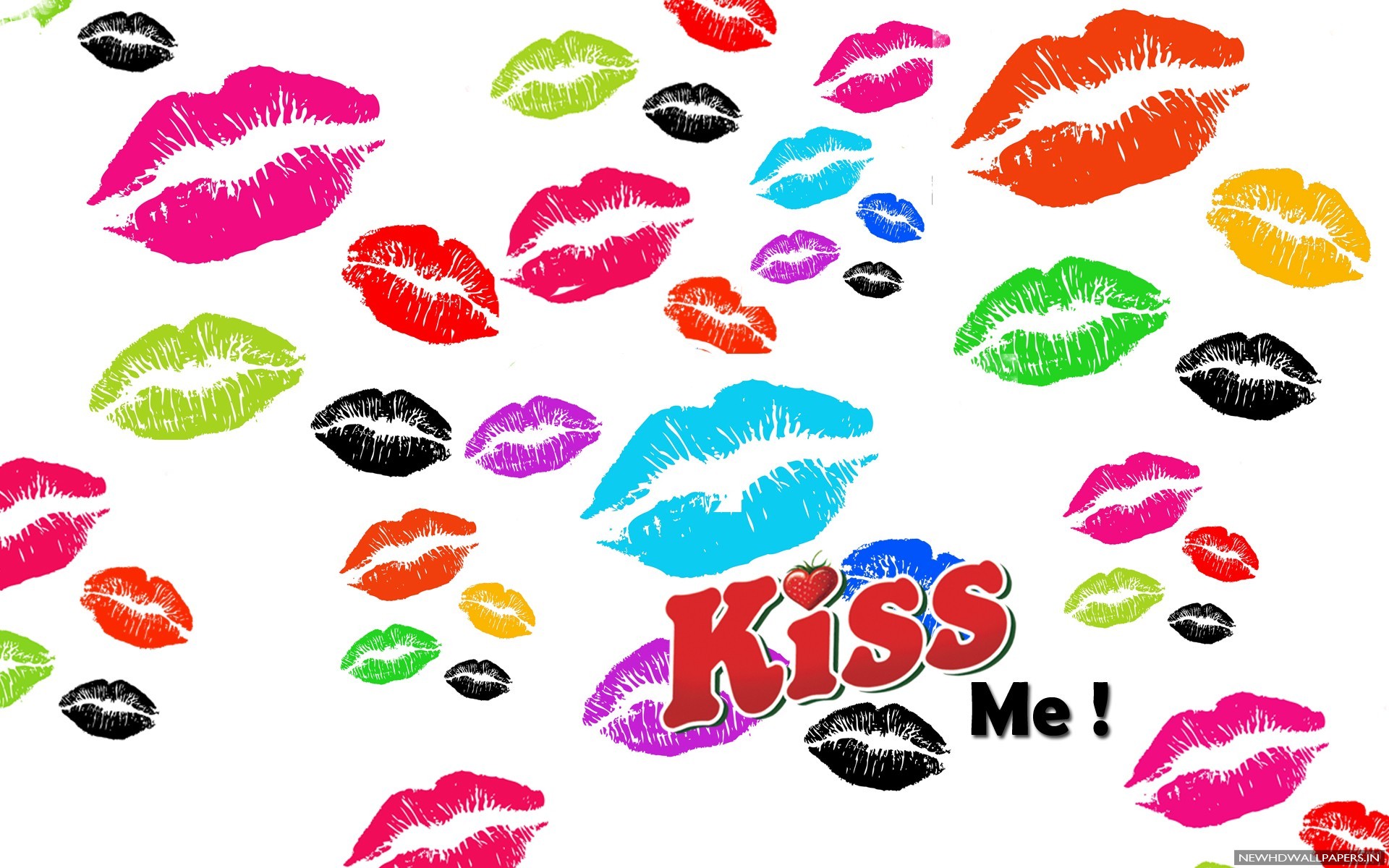Colorful Lips Kiss Day Wallpaper New HD