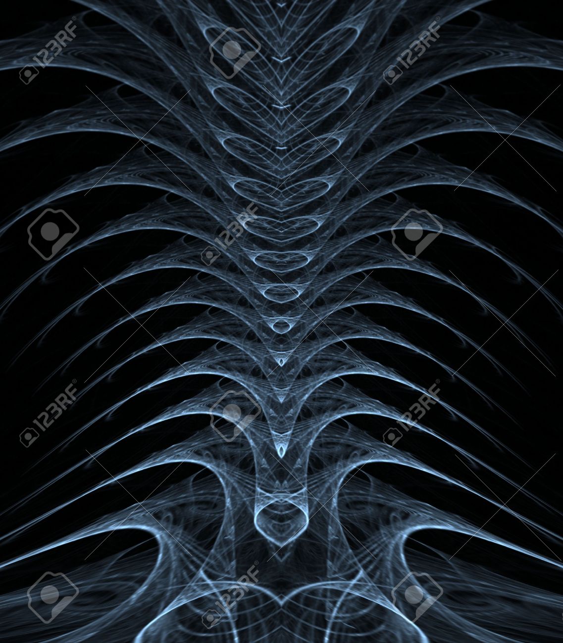 Stacked Spiny Textures In Vertebrae Effect Fractal Abstract