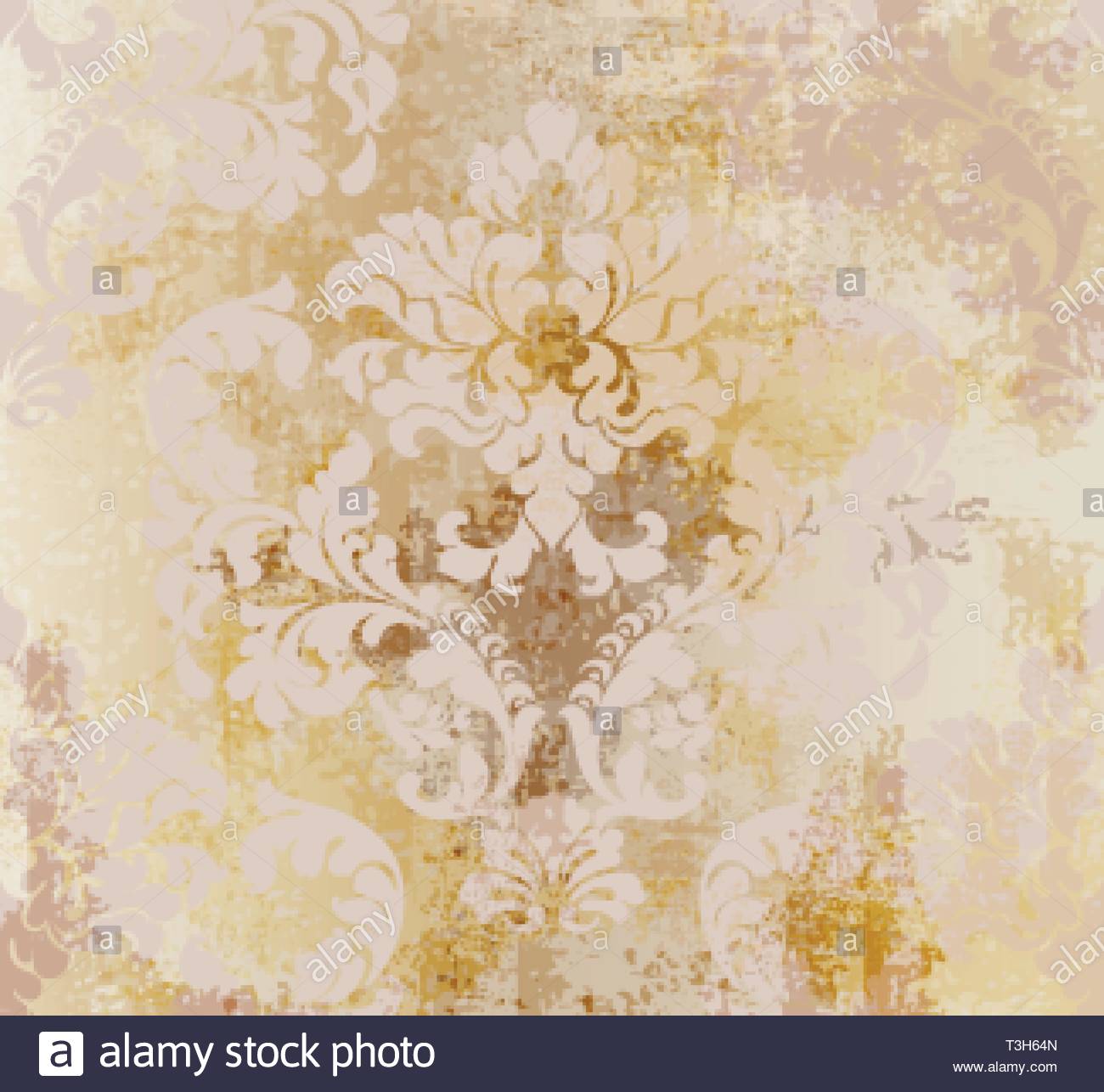 Free download Vector rococo pattern texture Damask ornament grunge ...